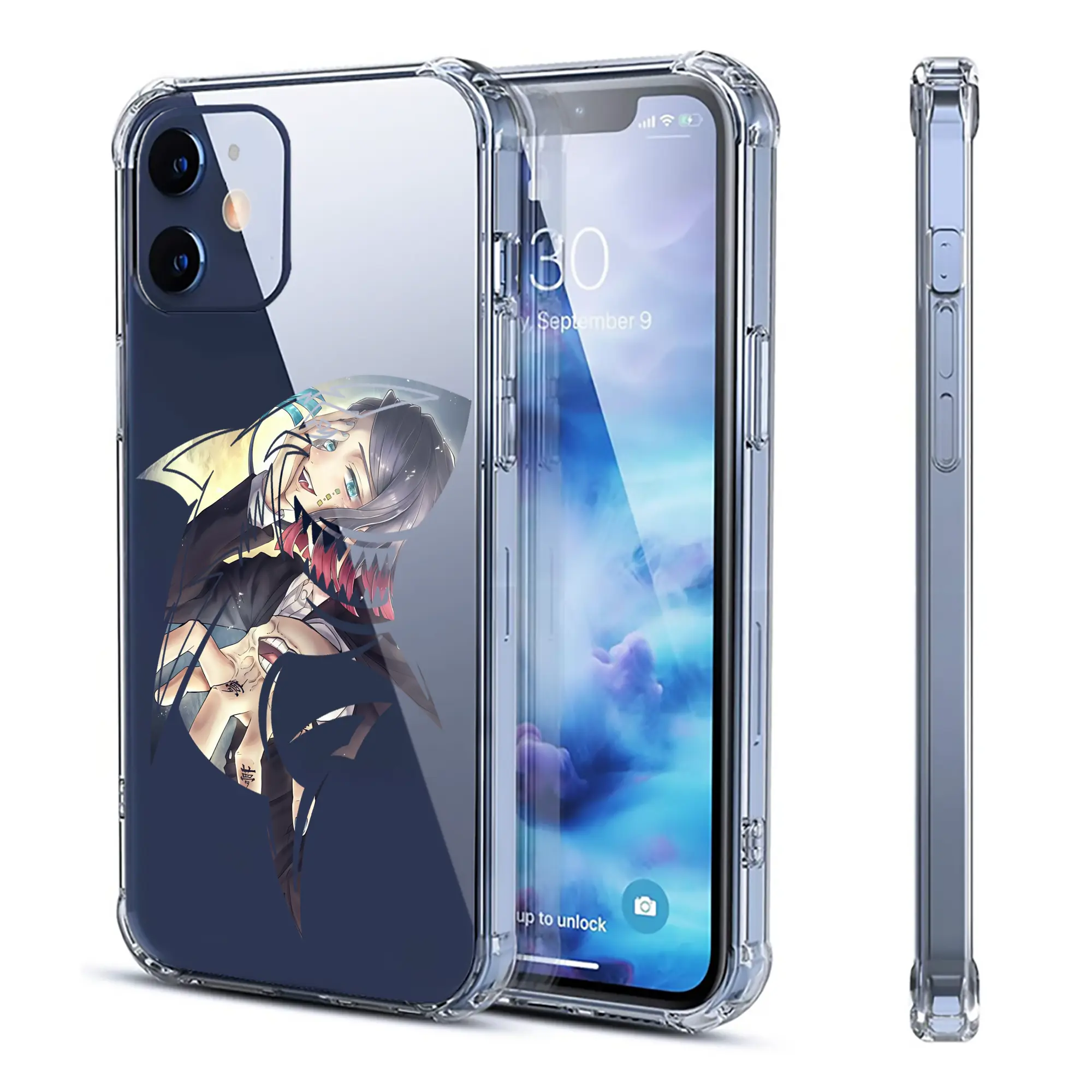 鬼滅の刃 グッズ,魘夢 - IPhone 12シリーズ対応 ・ 透明スマホケース ・ クリアソフトケース ・ TPU素材 ・ 耐衝撃 ・ 高密着 ・ 防汚 防指紋 ・ 簡単着脱